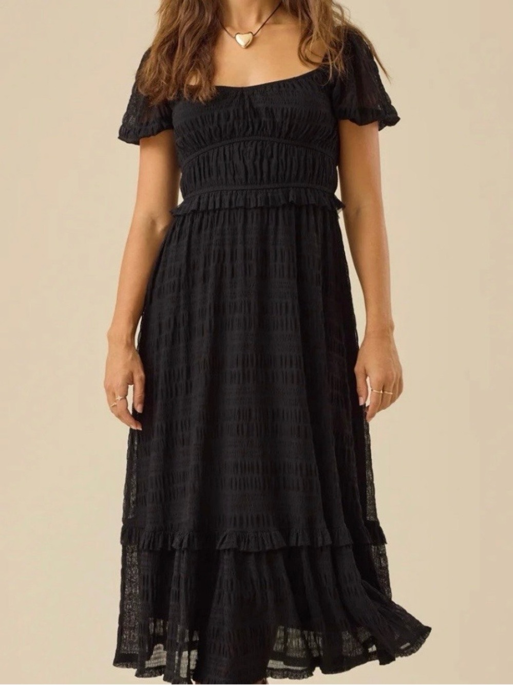 NEW Altar’d State Black Maxi Dress Size Large NWT
